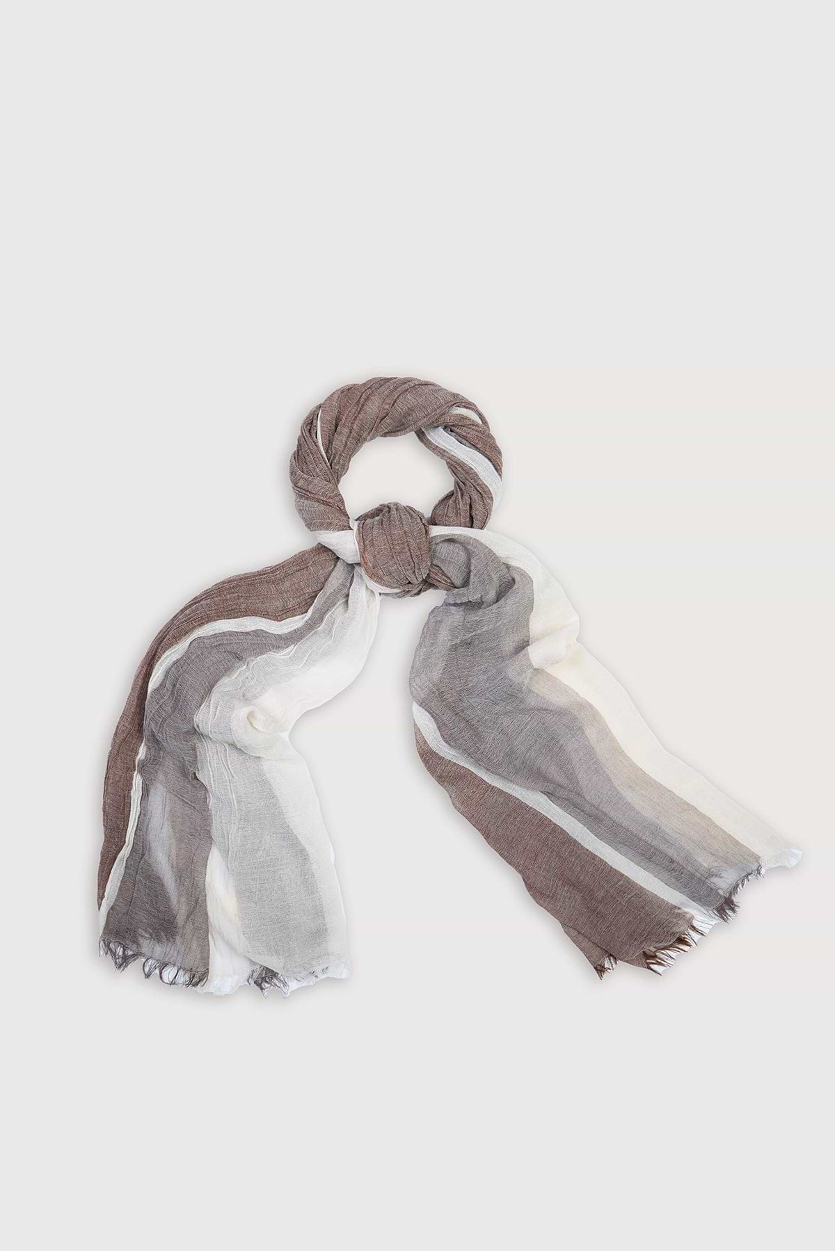 Striped Fringed Beach Scarf