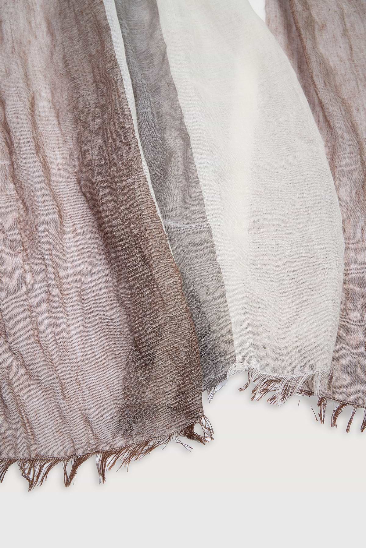 Striped Fringed Beach Scarf