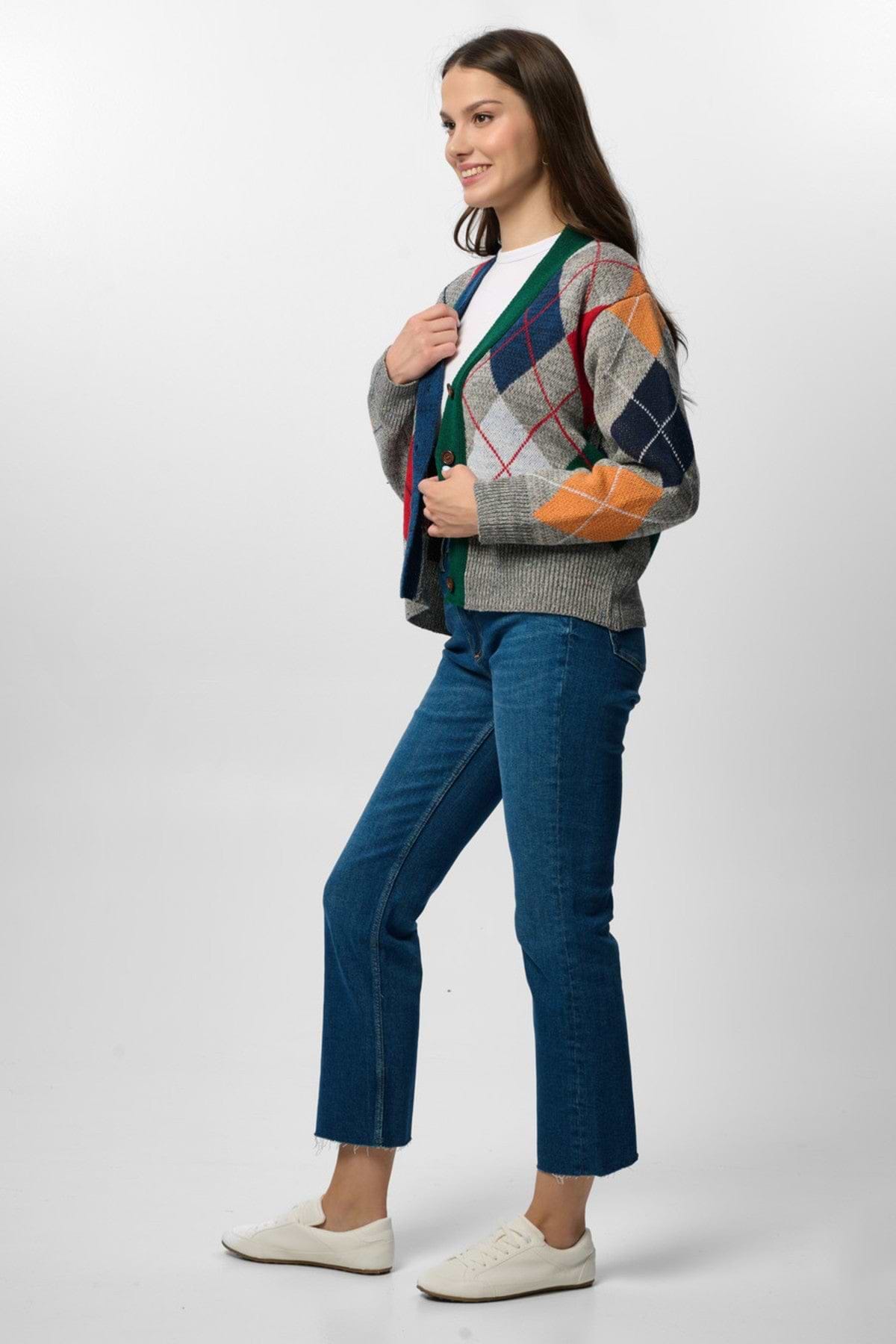 Classic Colorful Argyle Cardigan – SAACHI