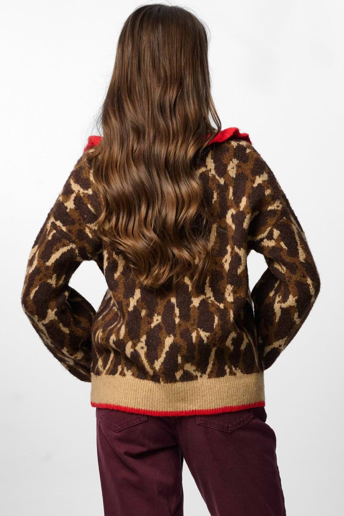 Leopard Collar Button Cardigan – SAACHI