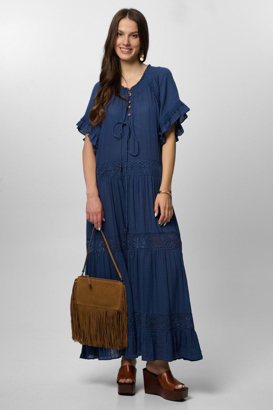 Cotton Long Kaftan Dress SAACHI Cotton Long Kaftan Dress SAACHI