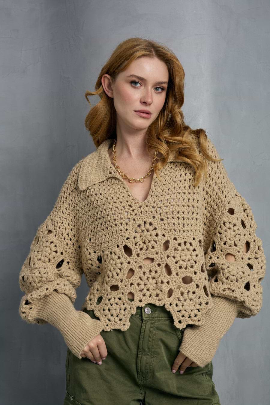Floral Crochet Pullover Sweater – SAACHI