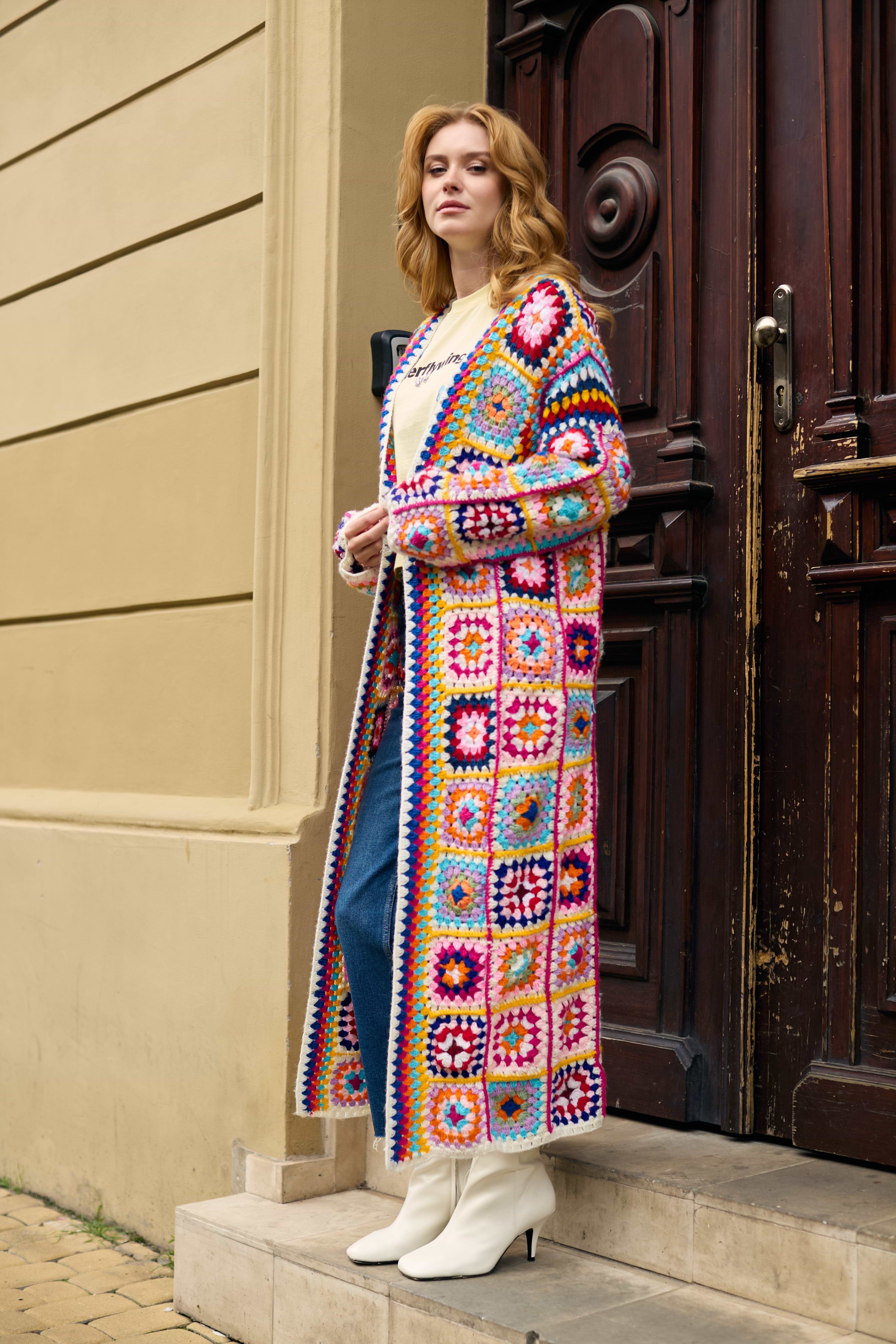 halzalma カラフルツイードロングコート ユニセックス LOULOU WILLOUGHBY】NEONツイードロングコート