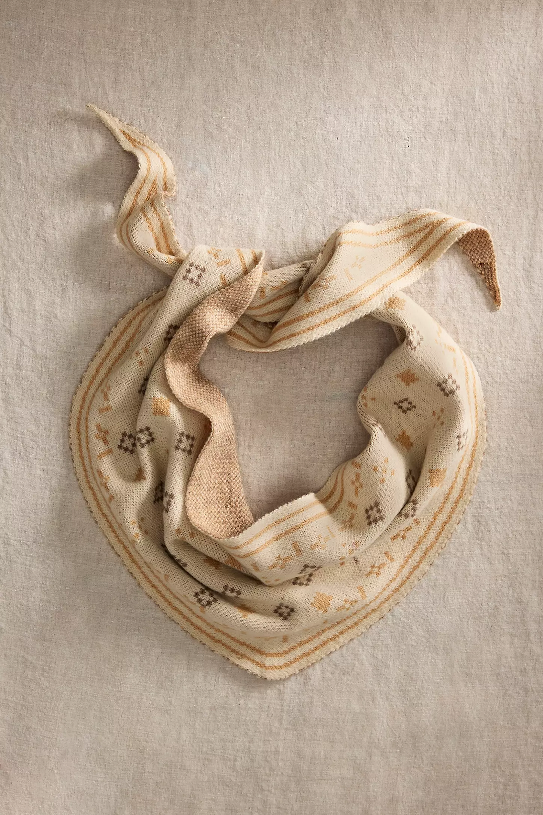 Foulard Knit Triangle Scarf - Cream
