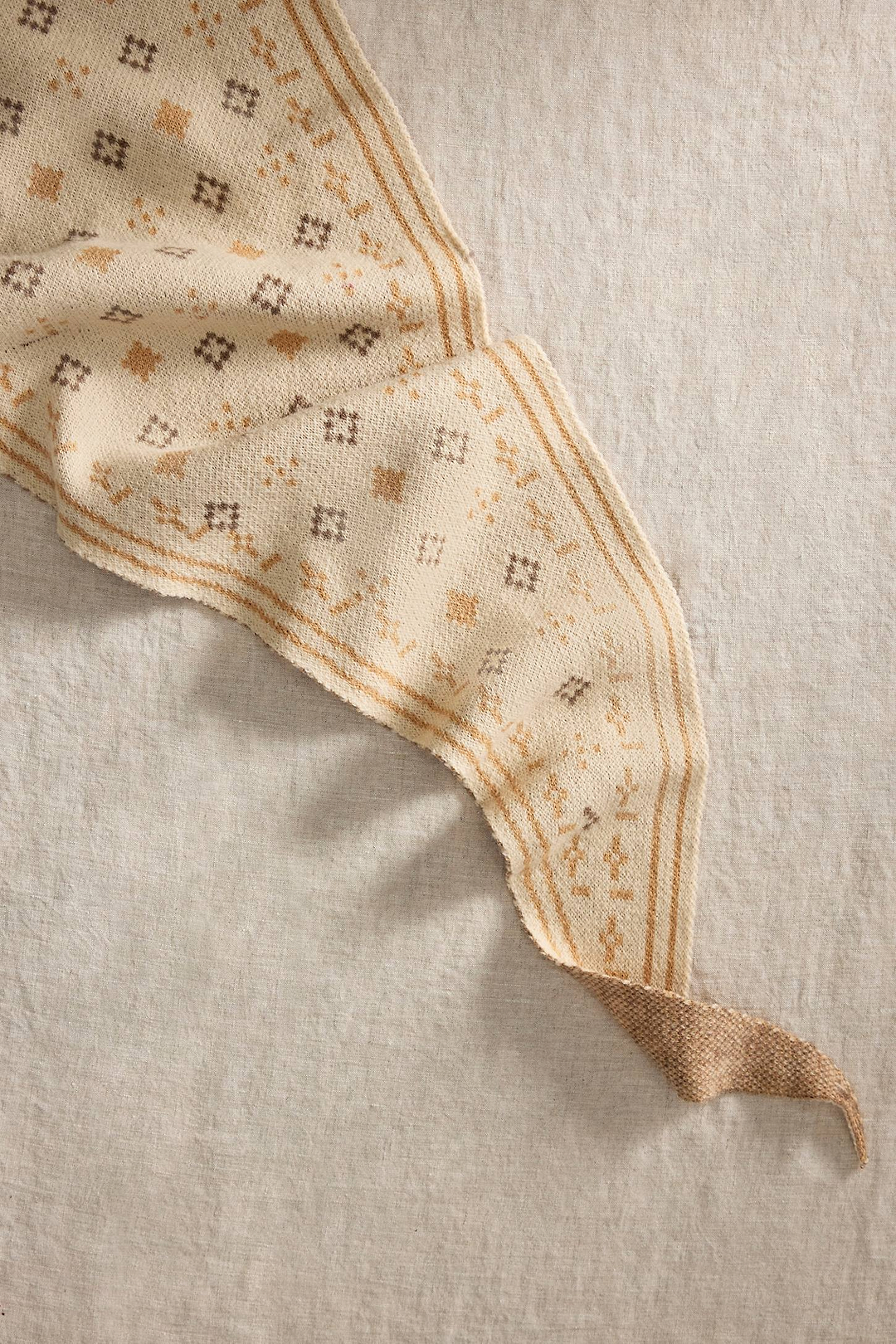 Foulard Knit Triangle Scarf - Cream