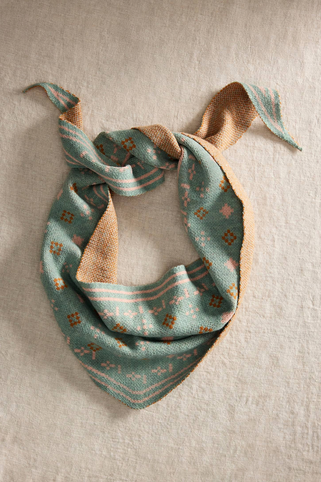 Foulard Knit Triangle Scarf - Light Blue