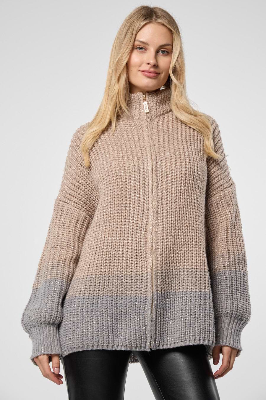 Zip Up Sequin Cardigan – SAACHI