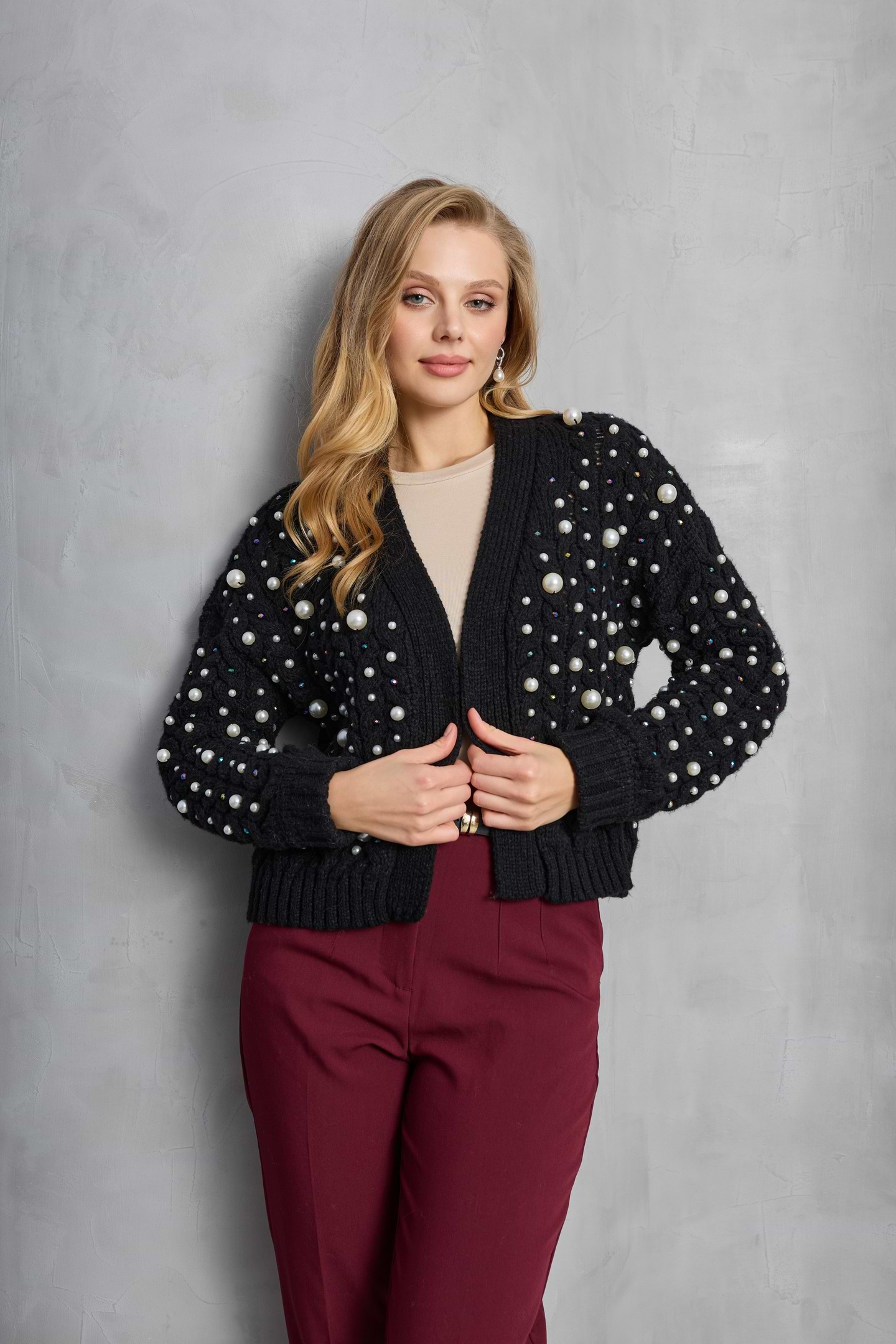 Holiday Cardigan Pearl Knit – SAACHI