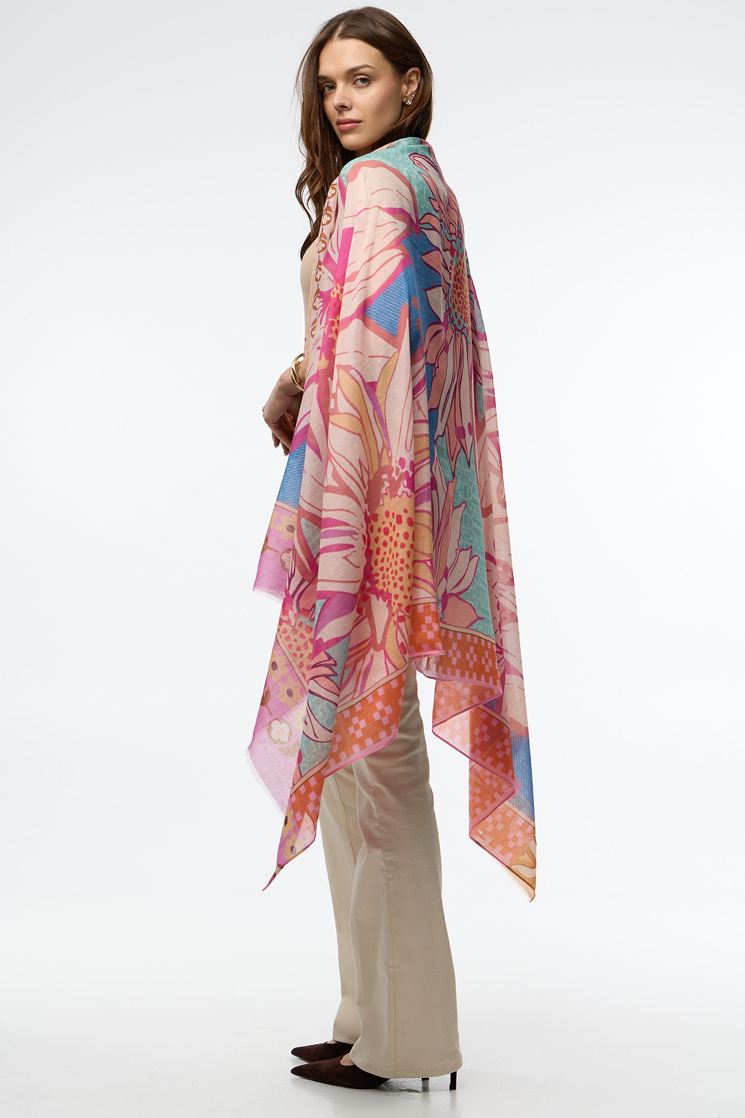 Floral Haze Printed Scarf - Pink