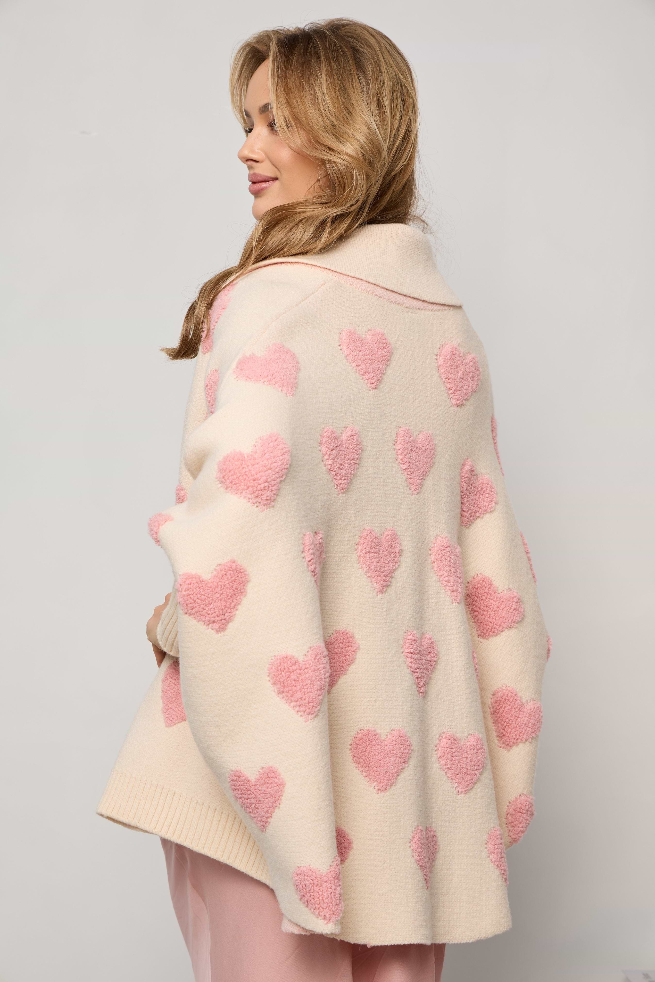 Heart Ribbed Knit Cardigan – SAACHI