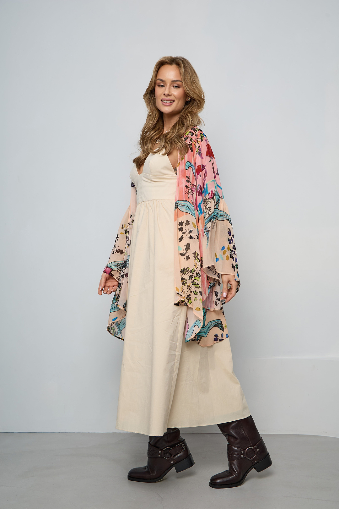 Mystical Garden Ruffle Sleeve Kimono