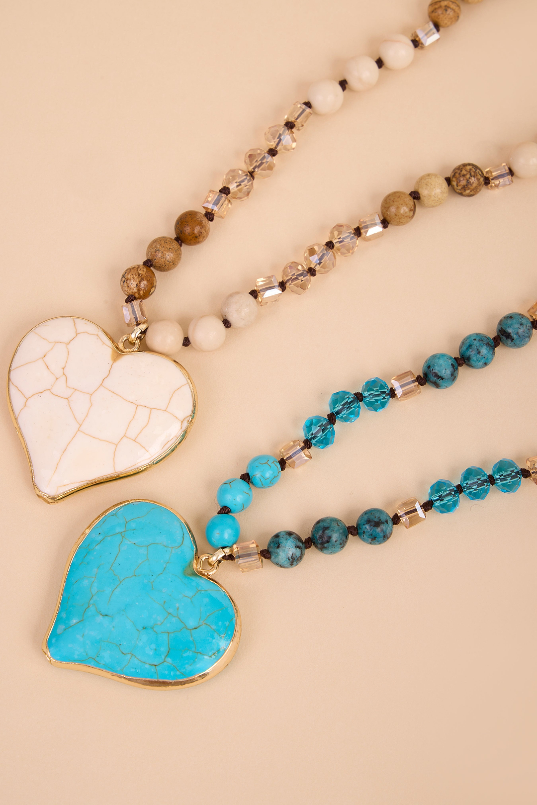 Heart Stone Beaded Necklace