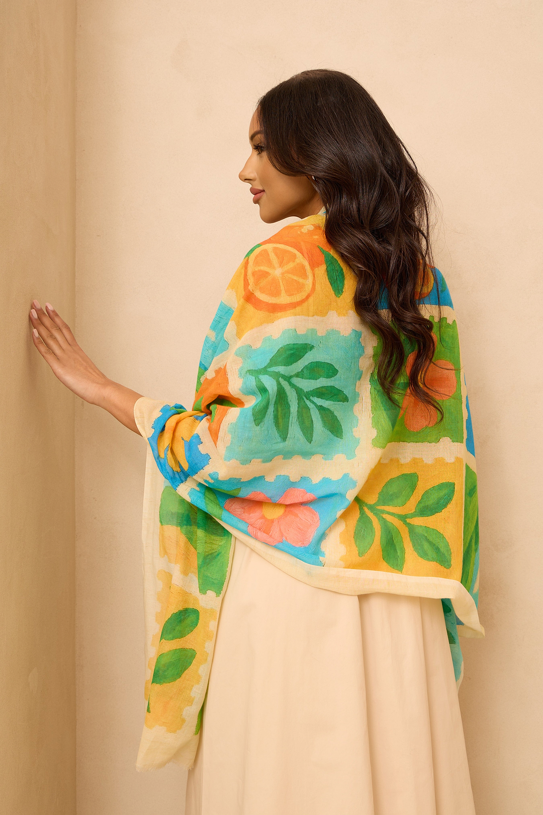 Fruit Stamp Printed Scarf