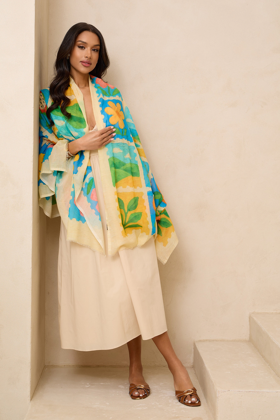 Fruit Stamp Printed Scarf