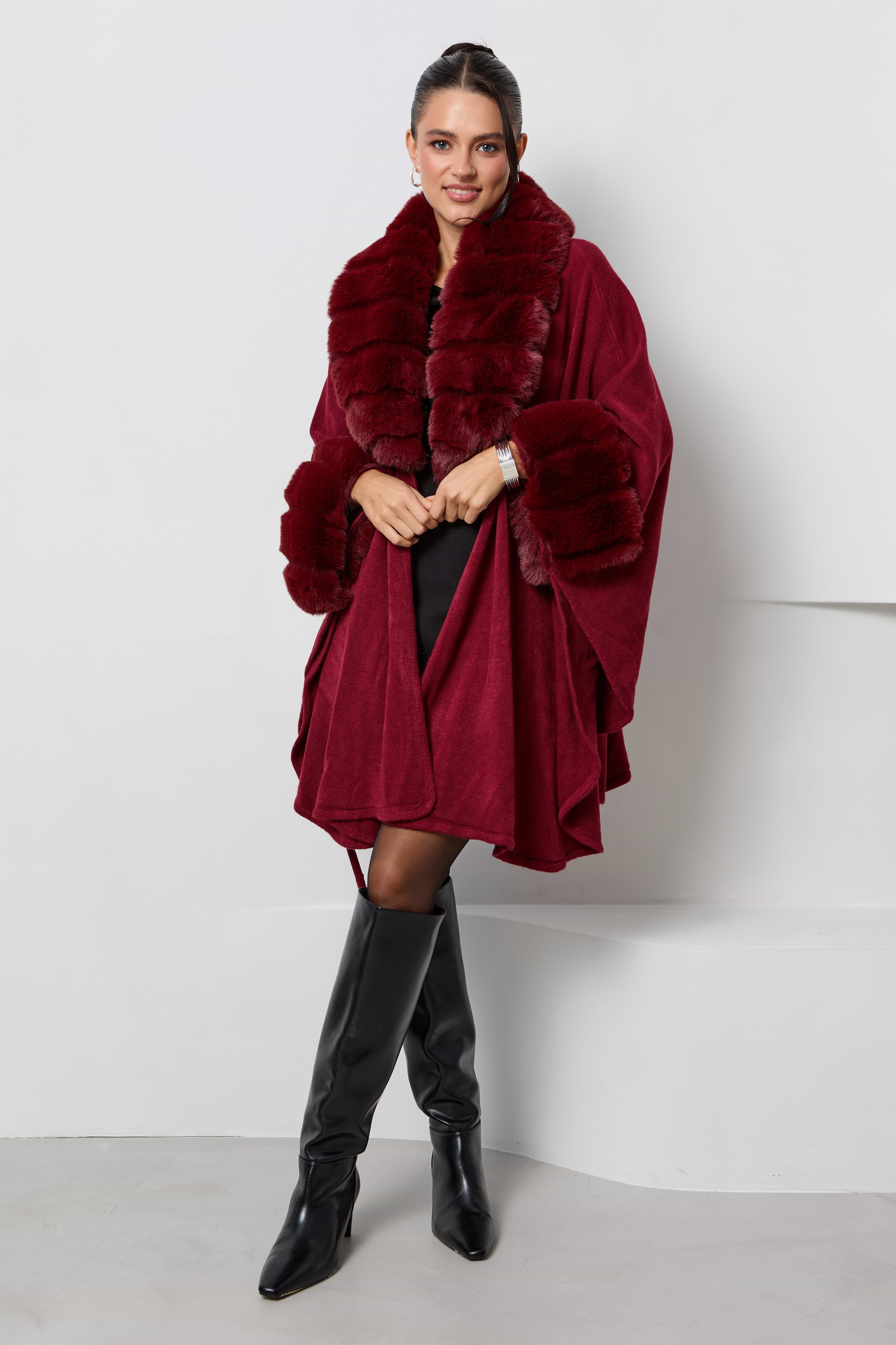 Faux Fur Trim Kimono – SAACHI