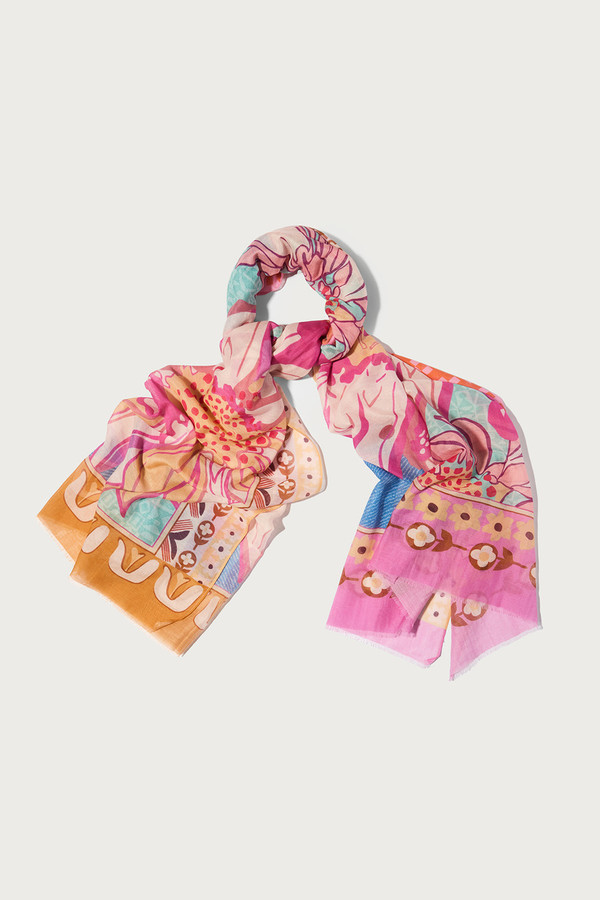 Floral Haze Printed Scarf - Pink
