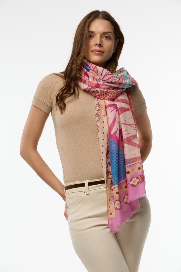 Floral Haze Printed Scarf - Pink