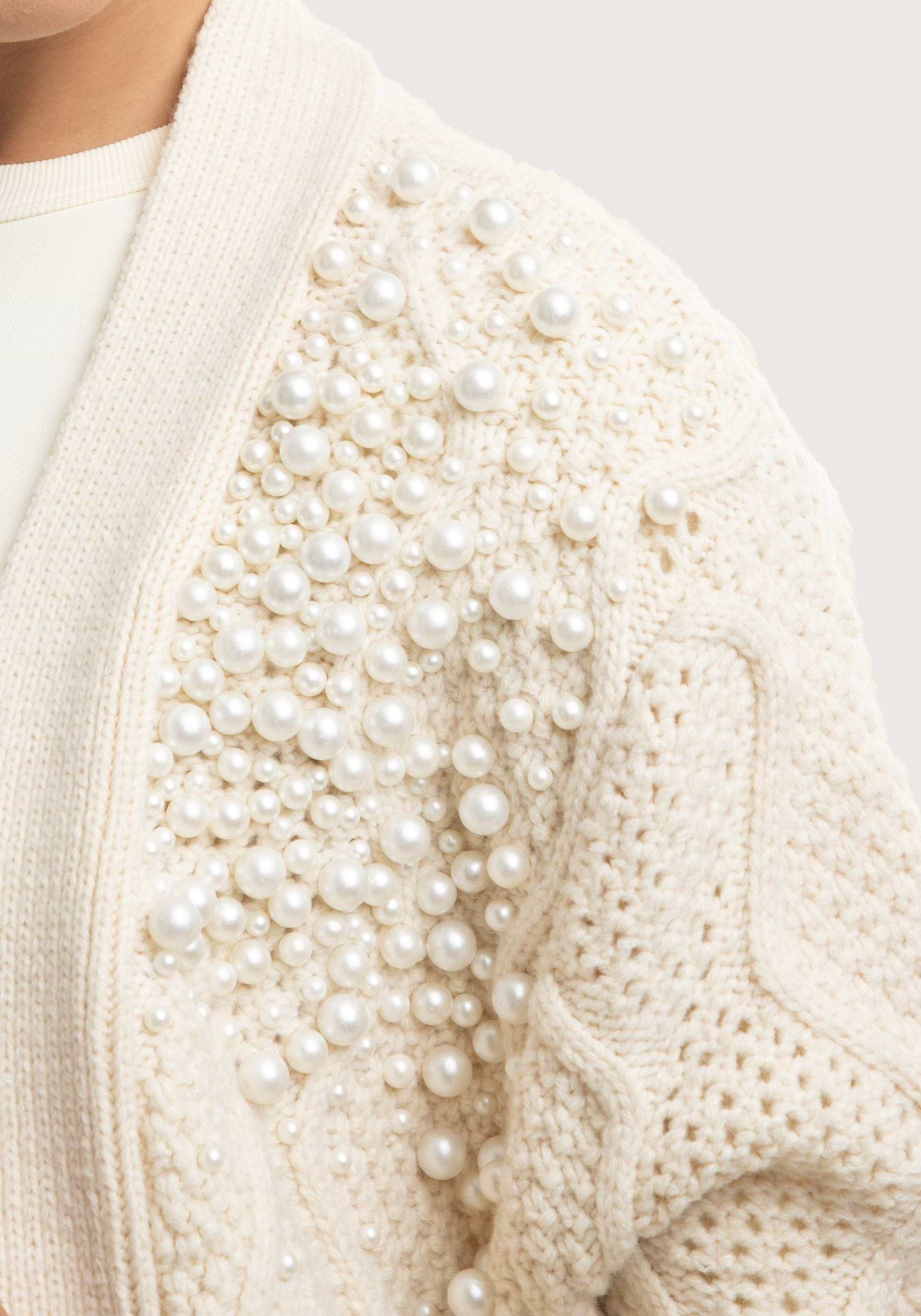 【洗える！】ＰＥＡＲＬ　ＮＡＳＴＲＩＮＯ　ＺＩＰ－ＵＰ　ＣＡＲＤＩＧＡＮ Jones New York Cardigan Womens S M Cream Beige Pearl Shell