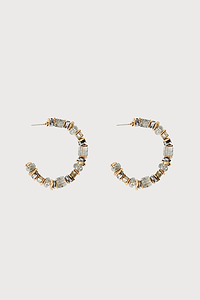 Beaded Crystal Hoop Earring