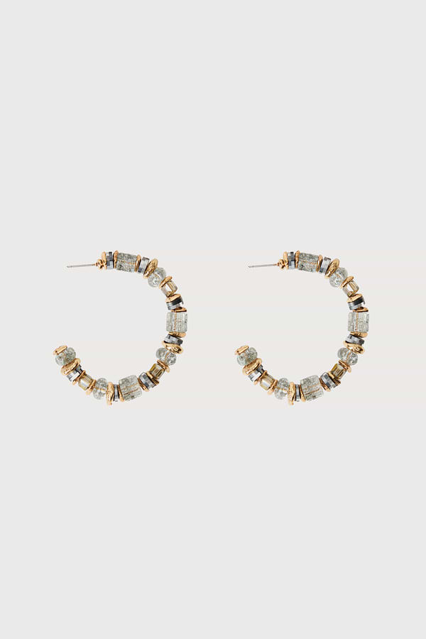 Beaded Crystal Hoop Earring