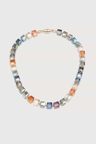 Faceted Bead & Stone Necklace MULTI
