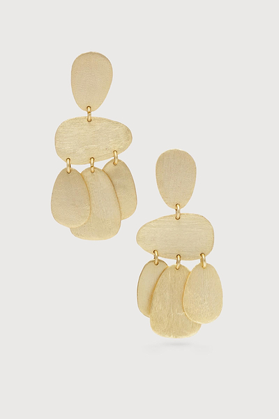 Cascading Abstract Oval Dangle Earring Gold