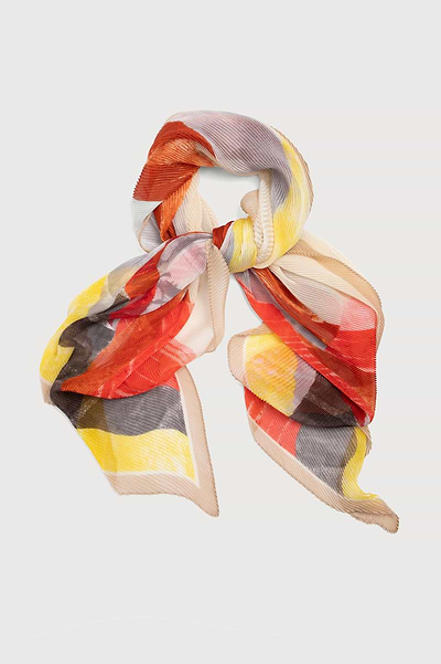 Pleated Abstract Shapes Scarf MULTI
