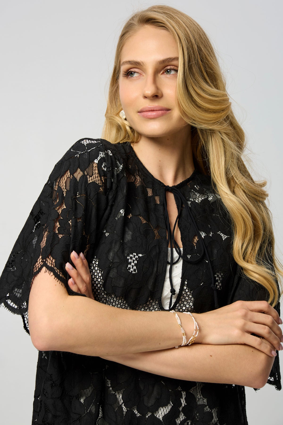 Floral Mesh Lace Kaftan