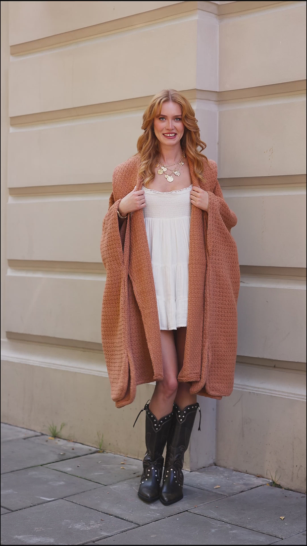 Comfy Oversized Waffle Knit Collared Jacket – SAACHI