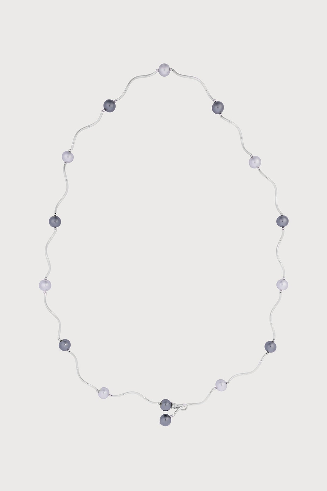 Silver Tide Wavy Bead Necklace
