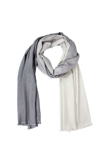 Cashmere Silk Scarf Ombre - SAACHI - Gray - Cashmere