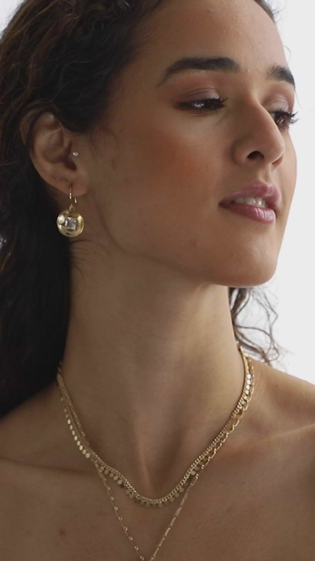 Divine Gem Drop Earrings Gold