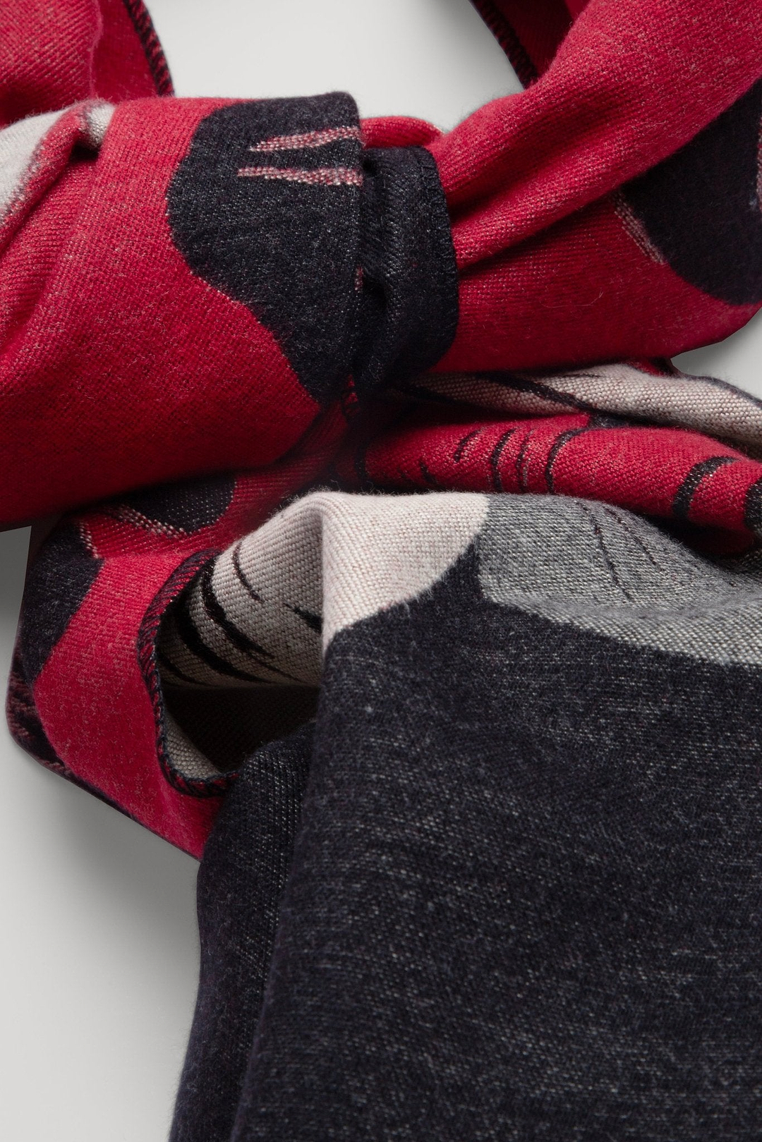 Fresh Floral Reversible Scarf Crimson
