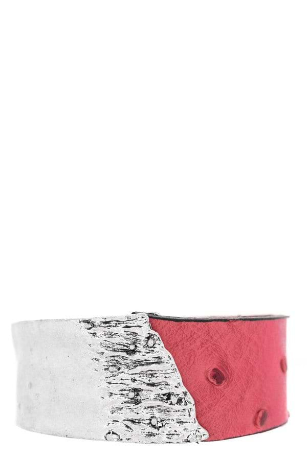 Wild Ways Metal Leather Bracelet Indian Red