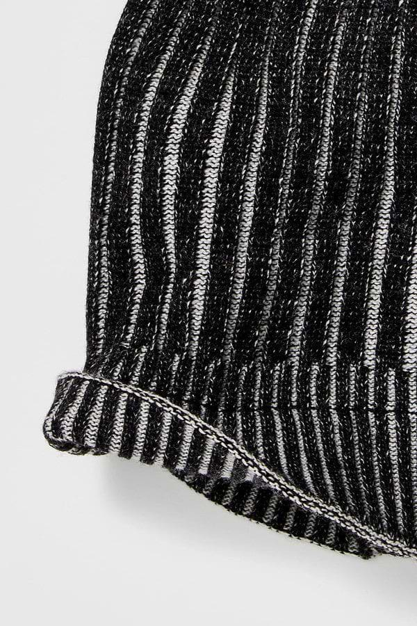 Slouchy Ribbed Cuffed Beanie Black