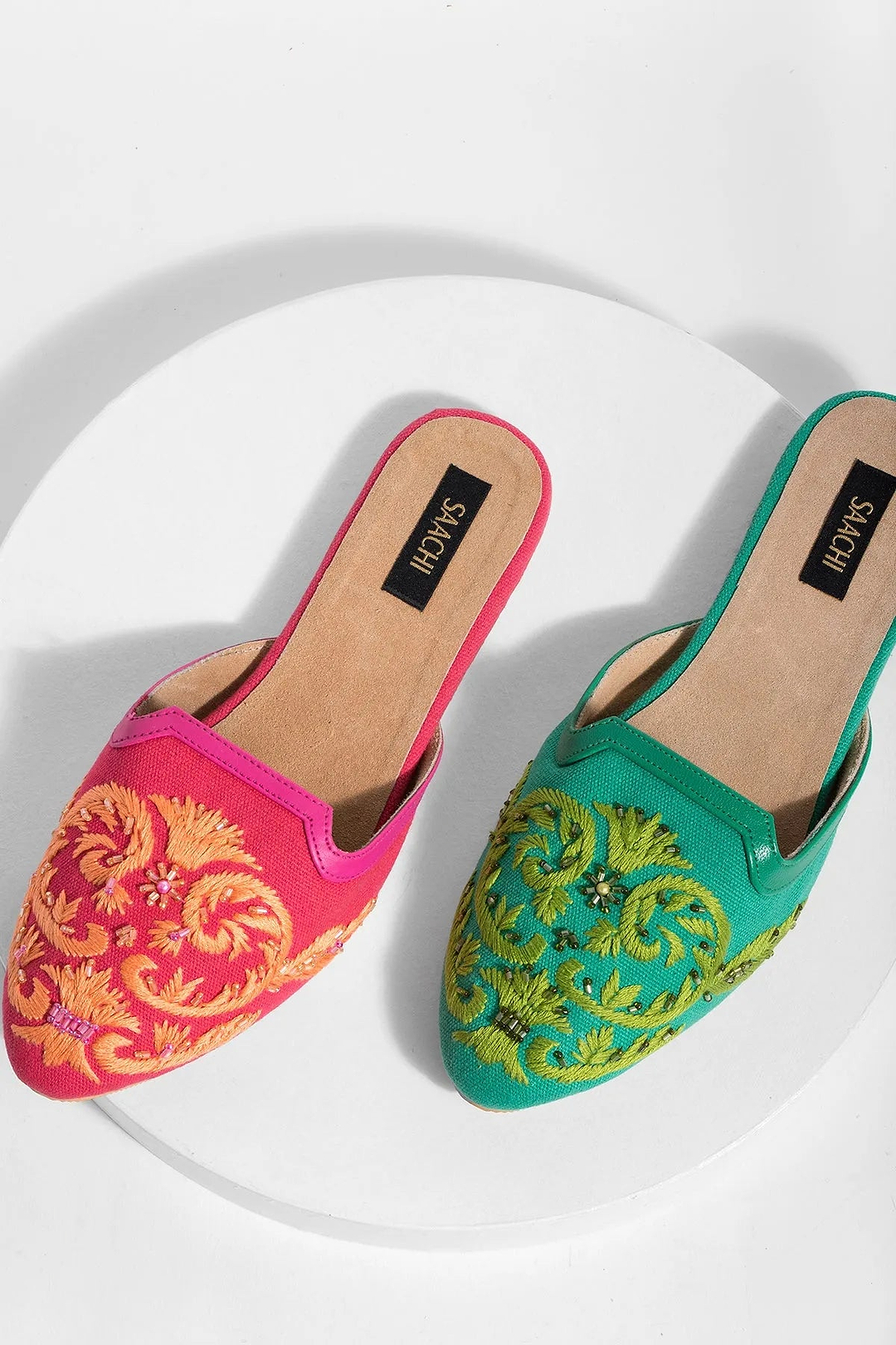 Pool Embroidered Mule - SAACHI