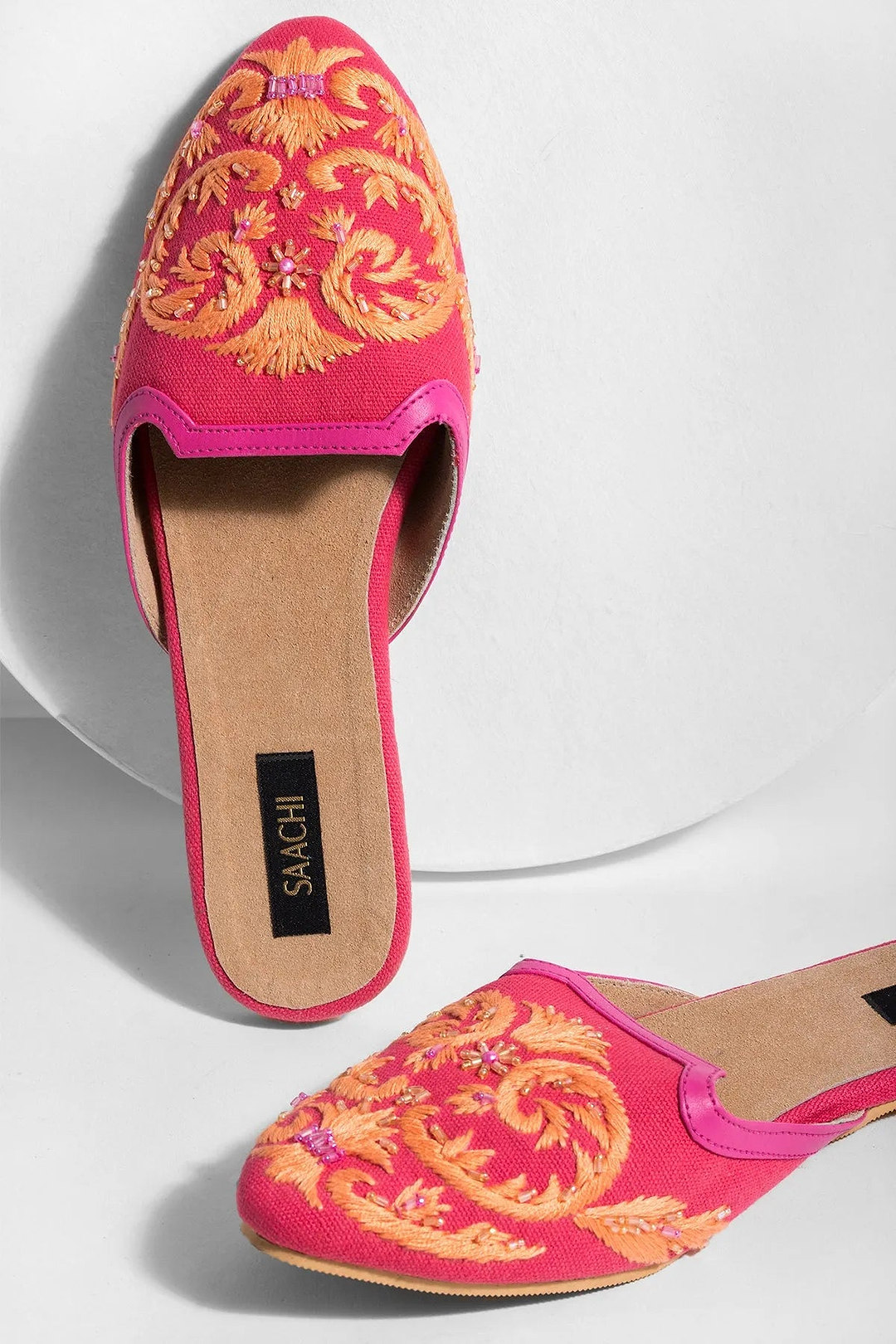 Pool Embroidered Mule Deep Pink