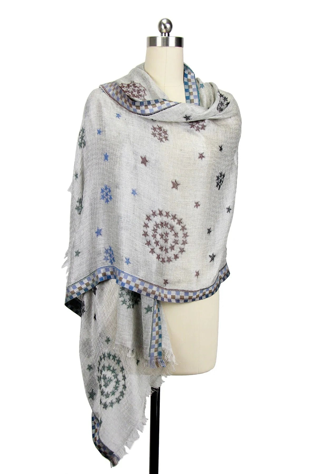 Star Constellation Grey Scarf White Smoke