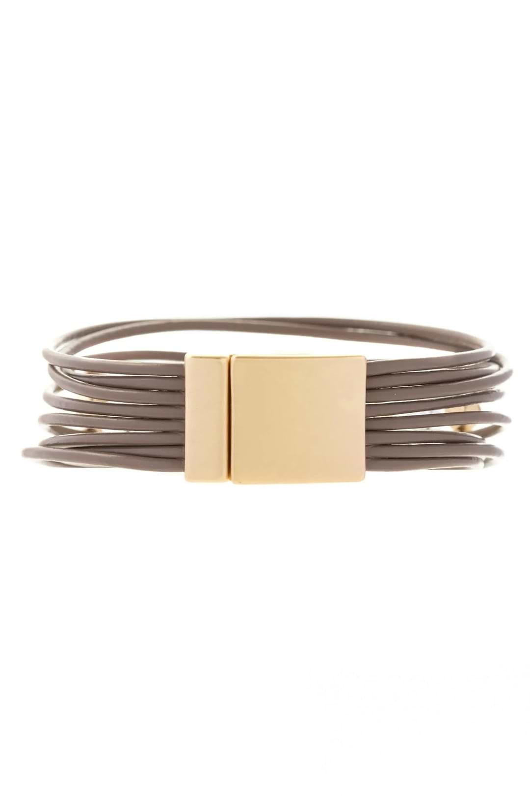 Jewels Leather Bracelet Saddle Brown