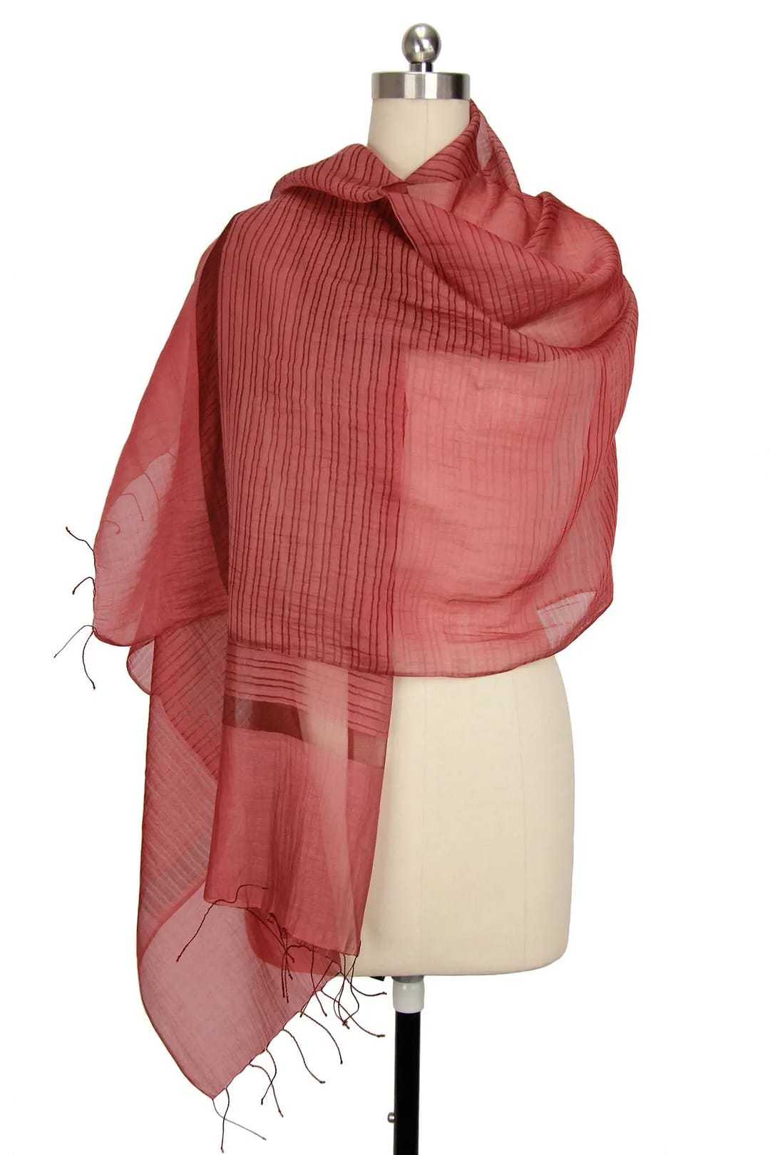 Dua Silk Scarf Indian Red