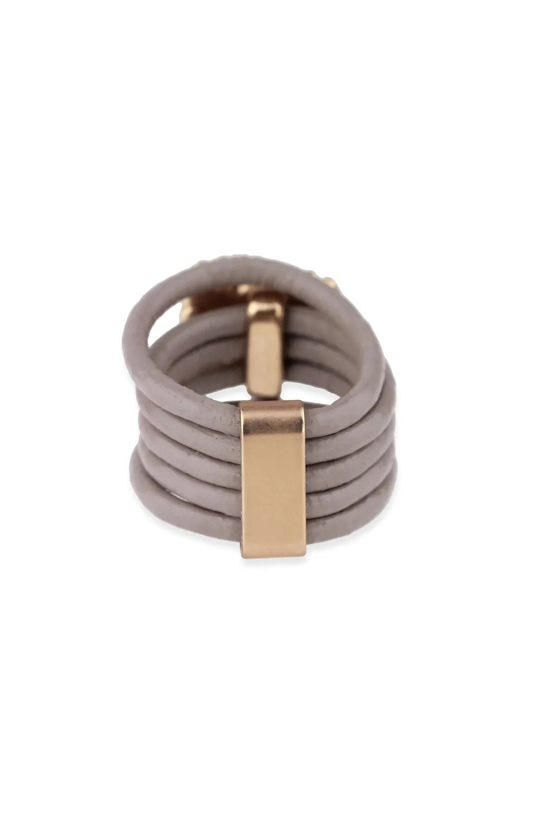 Caviar Leather Ring Gray