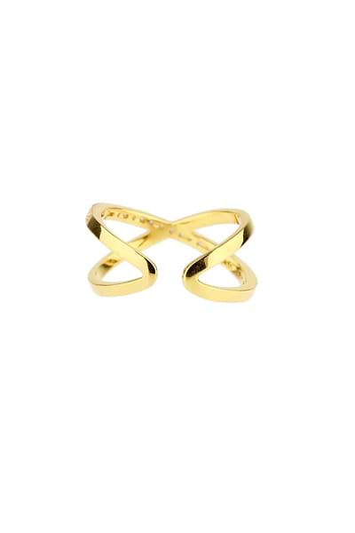 Gold X Ring - SAACHI - Gold - Ring