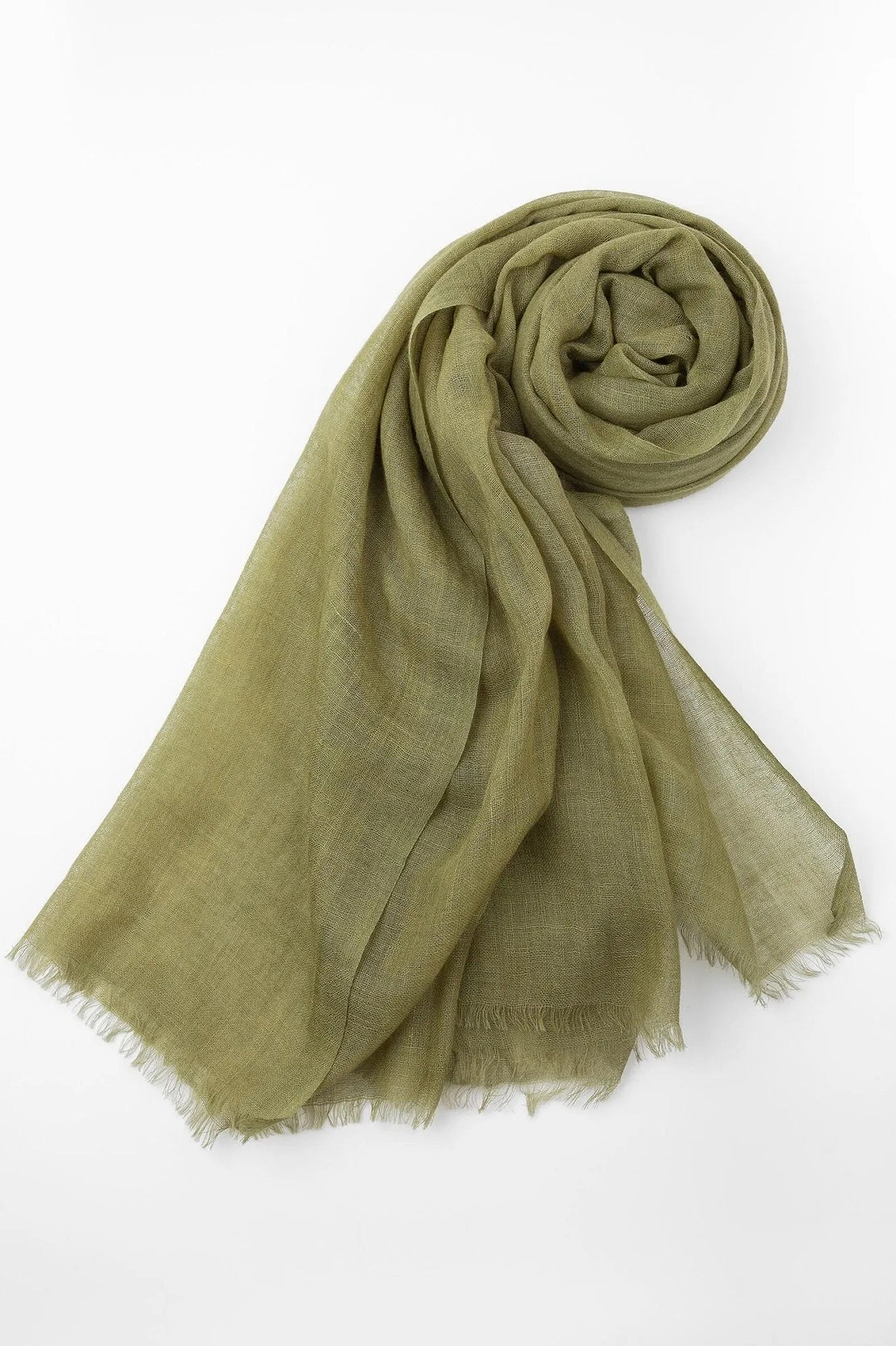 Woolen Fringe Scarf Olive Drab