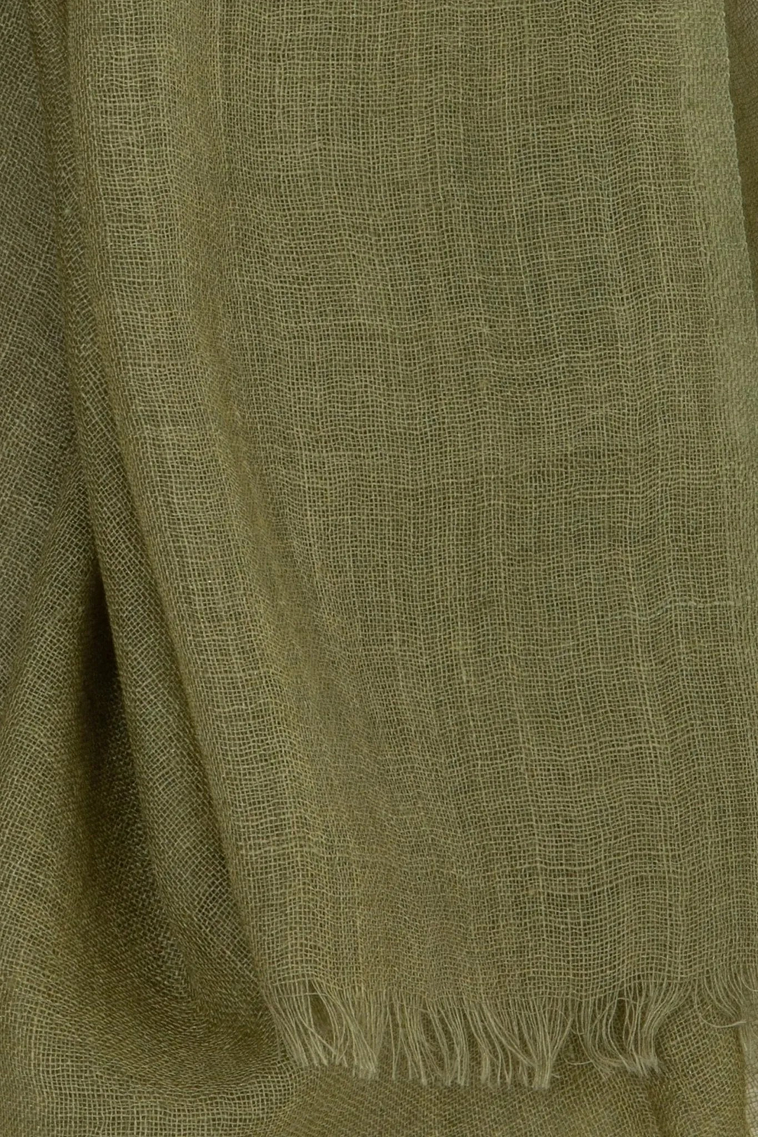 Woolen Fringe Scarf Olive Drab