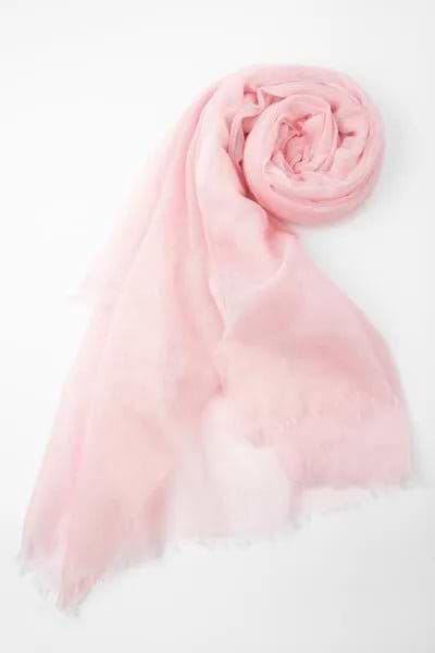 Woolen Fringe Scarf Pink