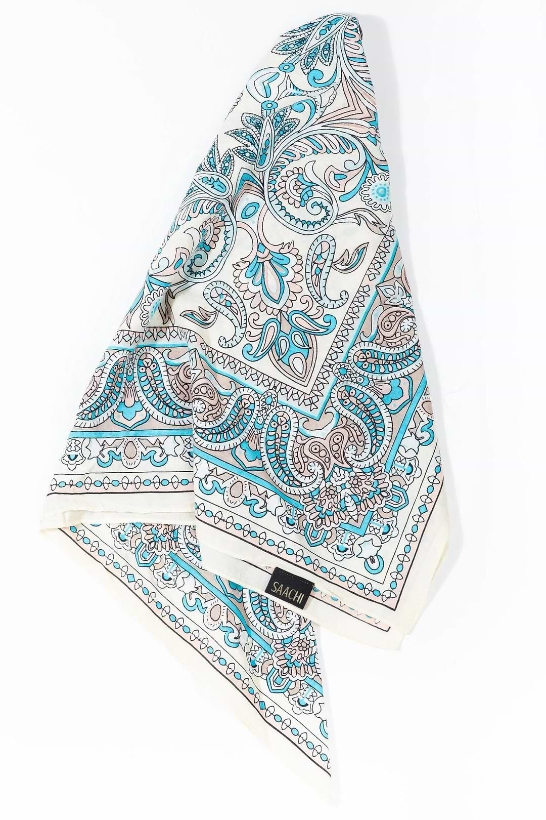 Paisley Motif Bandana White