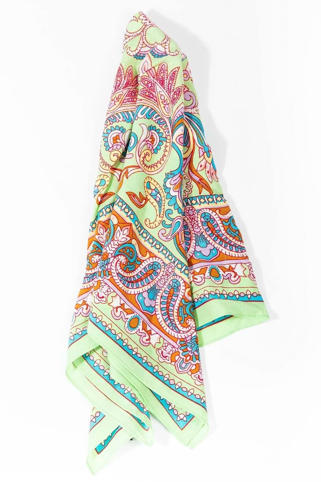 Paisley Motif Bandana Pale Green