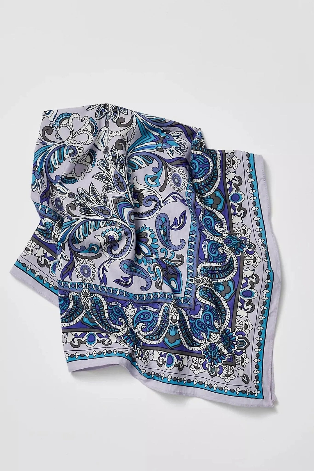 Paisley Motif Bandana Slate Blue