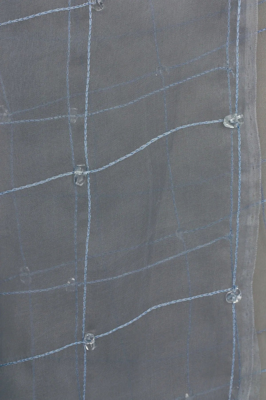 Embroidered Silk Fringed Scarf Light Slate Gray
