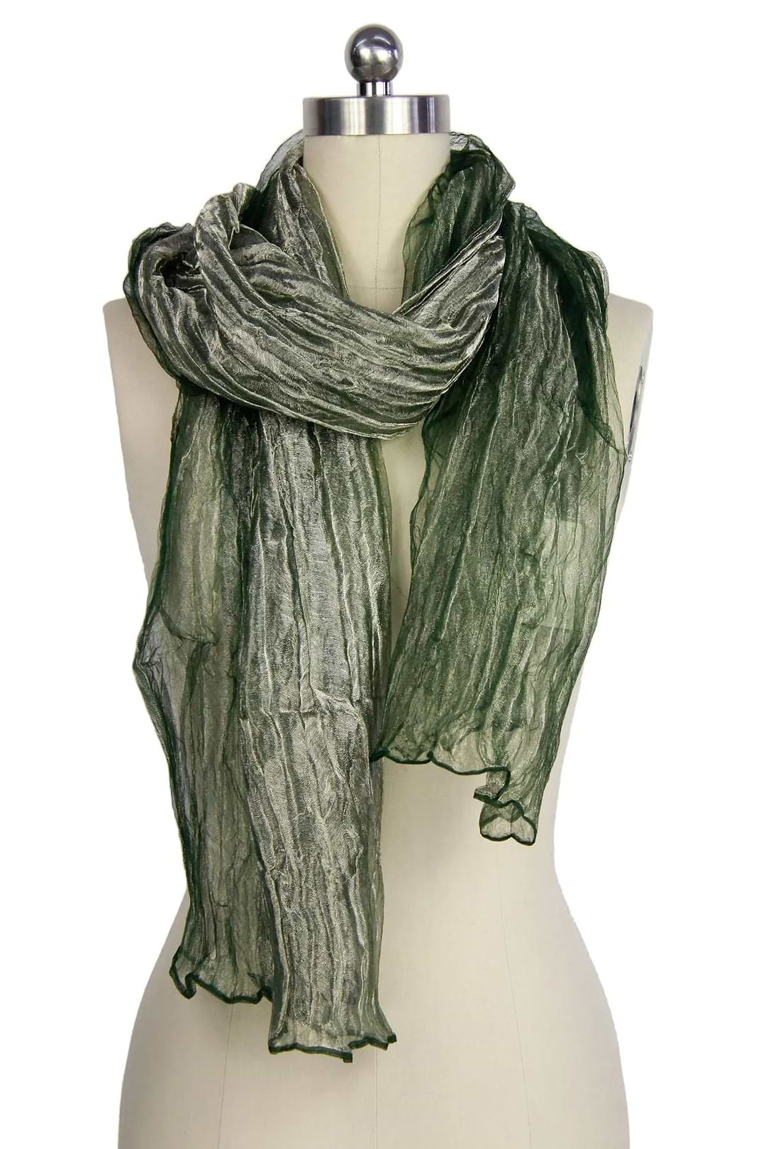 Kalia Sheer Silk Scarf Olive Drab